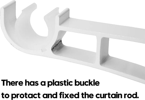 AddGrace Double Curtain Rod Brackets Set of 4 for Drapery Rod Window Hardware Rod Holders (White)...