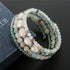 PEARL&CLUB Bead Crystal Wrap Bangle Bracelet - Fashion Jewelry Beaded Bracelet with Silver Metal, Gifts for Women...
