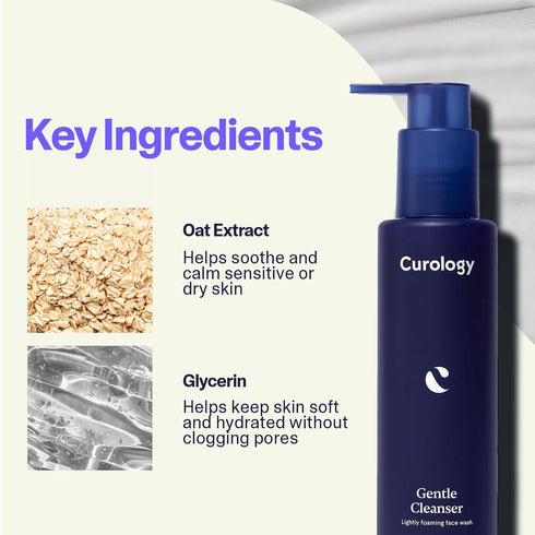 Curology Gentle Cleanser Face Wash, Lightly Foaming Hydrating Gel, For Sensitive, Dry or Oily Skin Types, Fragrance Free Skin Care, 5 fl oz...