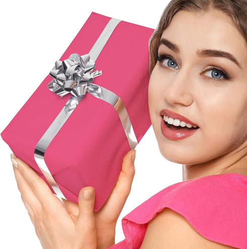 PLULON 90 Sheets Pink Tissue Paper Bulk, Coloured Gift Wrap Tissue Paper Sheets for Packaging Birthday Gift Wrapping Wedding Baby Shower Easter Va...