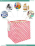 FANKANG Square Nursery Hamper Storage Bins Canvas Laundry Basket Foldable with Waterproof PE Coating Storage Baskets Gift Baskets for Children, Of...