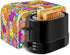 Daisy Print Food Toaster Cover Multicolor, Floral 2 Slice Wide Slot Toaster Cover Fingerprint Protector, Foldable Small Appliance Cover Anti-dust ...