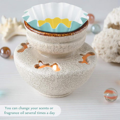 Boao Wax Melt Liners Reusable Wax Warmer Containers Leakproof Cups for Scented Candle, Paper Holders for Electric Pluggable Melter and Burner(Blue...