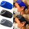 CODACE 3 Packs Nurse Headbands with Buttons, Face Cover Holder, Reduce Ear Pain, Elastic Hair Bands for Women Nursing Healthcare Worker(Blue, Blac...