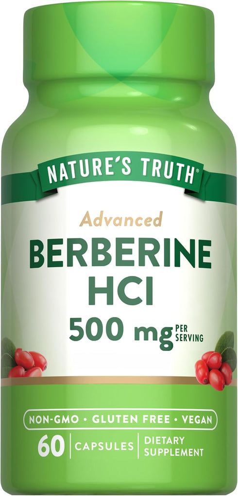Nature's Truth Berberine 500mg | 60 Capsules | Vegan, Non-GMO, and Gluten Free Supplement...
