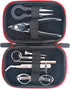 DIY Tool Kit, 9 in 1 Tweezers Pliers Winding Rods Screwdriver Steel Brush with Zipper Case Bag, for Home and Jewelry Repairs...