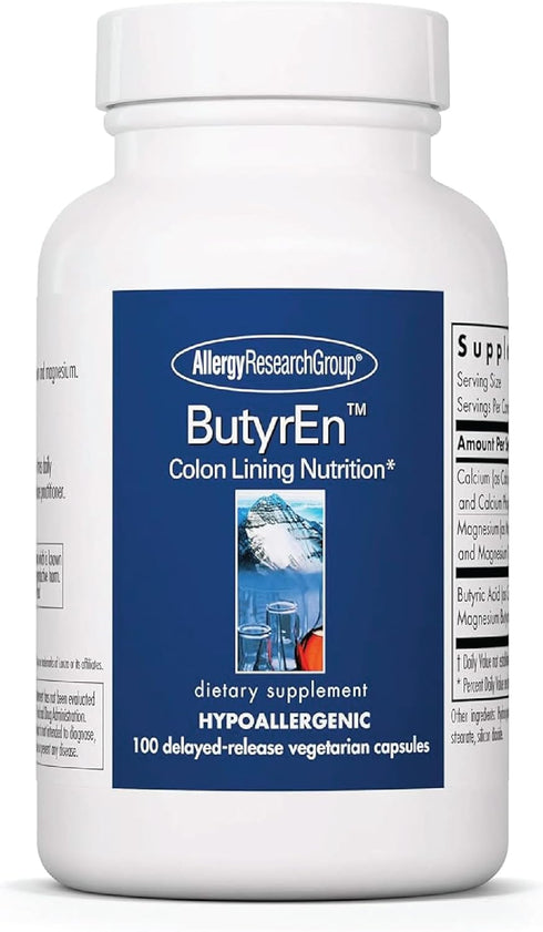Allergy Research Group ButyrEn - Butyrate Gut Health Supplement for Women and Men, Colon and Digestive Support with Tributyrate Complex, Butyric A...