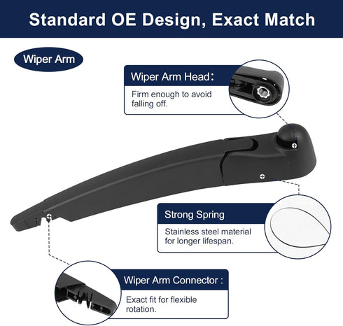 X AUTOHAUX Rear Windshield Wiper Blade Arm Set for Mini Countryman R60 for Mini Cooper R56...