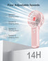 Small Portable Fan Handheld and Rechargeable: Pink Mini Hand Fans 4 Speeds Adjustable Cool Air Wind Multi angle Folding Battery Operated USB Power...