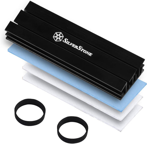 SilverStone Technology Aluminum Alloy Heatsink with Multiple Thermal Pads for PCIE NVME M.2 or SATA M.2 TP02-M2...