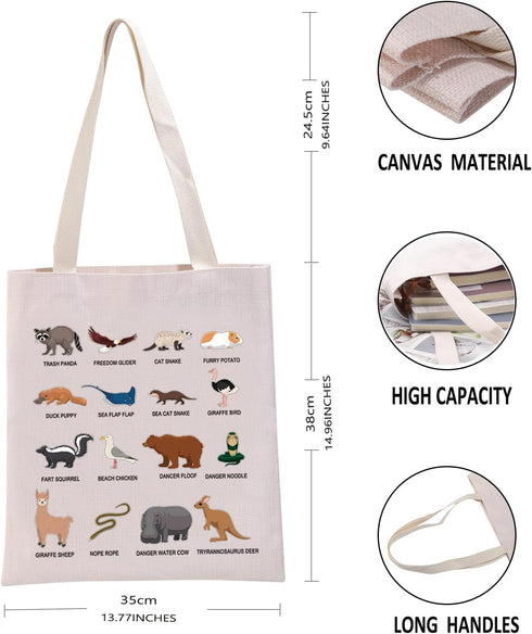 G2TUP Zoology Lover Gift Animals Of The World Tote Bag Zoo Keeper Zookeeper Handbag Animal Lover Gift...