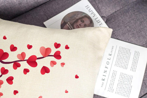4TH Emotion Valentines Day Throw Pillow Covers 18x18 Set of 4 Red Love Heart Home Decorations Cushion Case for Sofa Couch Polyester Linen...