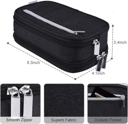 Big Pencil Case Large Capacity Pencil Bag Pouch High Storage Pen Holder Marker Makeup Bag for Office Desk Supplies Stationery Organizer Adults (Bl...