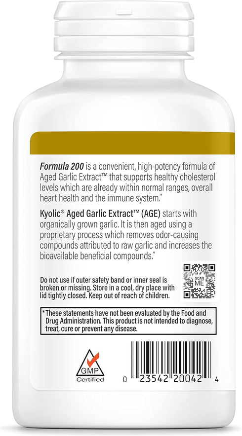 Kyolic Aged Garlic Extract Formula 200, Cardiovascular & Immune, Reserve 120 Capsules (Packaging May Vary)...
