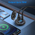 Linkstyle USB Car Charger Socket 12V, 30W Dual PD Type C & 18W QC3.0 Dual USB Charger Power Outlet Panel Waterproof Fast Charge Adapter with LED D...