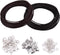 WXJ13 Genuine Leather Cord, 10 Meters 2 mm Wide Black and Coffee Leather Cord and 150 Pieces Jewelry Findings Necklace Cord String for Jewelry Mak...