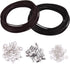 WXJ13 Genuine Leather Cord, 10 Meters 2 mm Wide Black and Coffee Leather Cord and 150 Pieces Jewelry Findings Necklace Cord String for Jewelry Mak...