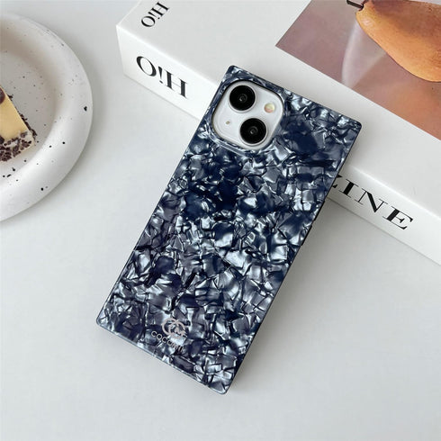 Cocomii - Square Case Compatible with iPhone 15 - Opalescent Pearl Protective Phone Case for Women, Aesthetic Square Edges with Iridescent Glitter...