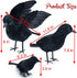 3-Pack Halloween Black Feathered Crow Realistic Handmade Crow Prop for Halloween Party Outdoors and Indoors Decoration...