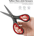 LIVINGO 2 Pack 8" Titanium Non-Stick Scissors, Professional Stainless Steel Comfort Grip, All-Purpose, Straight Office Craft Scissors for DIY(Red/...