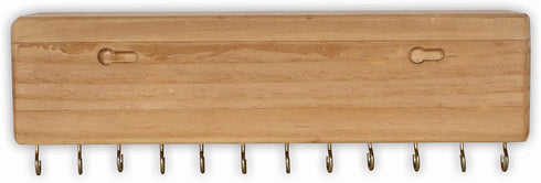 SANY DAYO HOME Jewelry Organizer with 24 Hooks and Cosmetics Shelf, 12 x 3 x 4 inches Wall Mounted Rustic Pine Wood Holder for Necklaces and Brace...