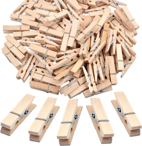 Wooden Craft Pegs, 100 Pieces of Natural Wooden Clothespins Photo Paper Peg Pin Craft Clips for Home School Arts Crafts Decoration - 3.5cm / 1.38 ...