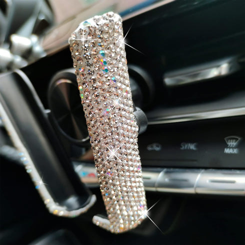 Bling Car Phone Holder, Mini Car Dash Air Vent Automatic Phone Holder, Universal 360°Adjustable Crystal Auto Car Stand Phone Holder Car Accessorie...