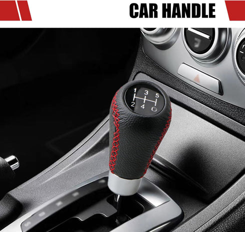 1 PC Car Shift Knob Head, 1.96 x 3.5 x 0.7 5 Speed Manual Shift Lever with Adapter Accessories, Leather Easy Grip Shift Knob Replacement, Universa...