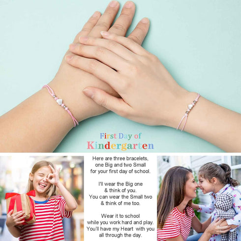 AnotherKiss Back to School Gifts Mommy and Me Matching Bracelets for Mom Daughter, First Day of School Gifts for Girls, Mother Daughter Bracelet S...