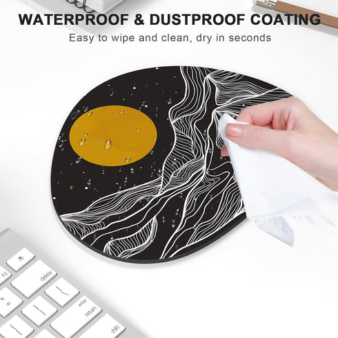 Mouse Pad, Premium-Textured Oval Computer Mousepad, 8.7" x 7.1" Thick 3mm Anti-Slip Waterproof Rubber Mouse Mat, Cute Mouse Pad for Office, Home, ...