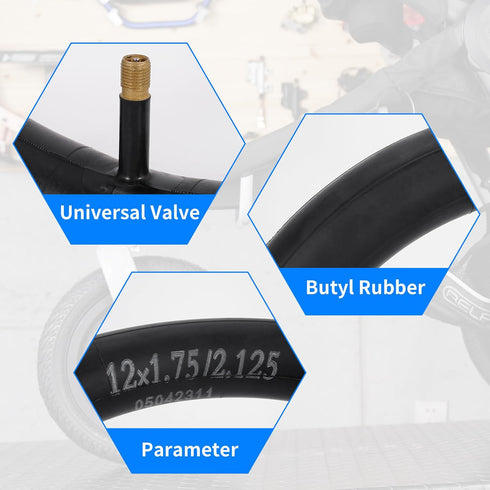 RUTU 12" x1.75/2.125 Inner Tube Replacement for BoB Gear Jogging Stroller Revolution SE/Pro/Flex/SU/Ironman Baby Jogger Summit X3 Schwinn JOYSTAR ...