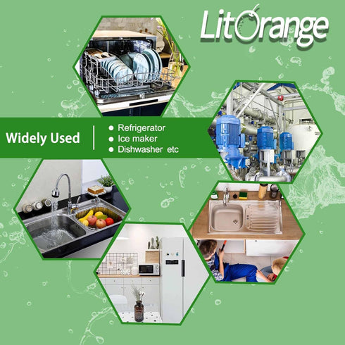 Litorange Lead-Free 2 PCS Brass Angle Stop Add-A-Tee Valve 3/8" Compression Inlet by 3/8" Compression Outlet by 3/8 Inch Easy Connect Tee...