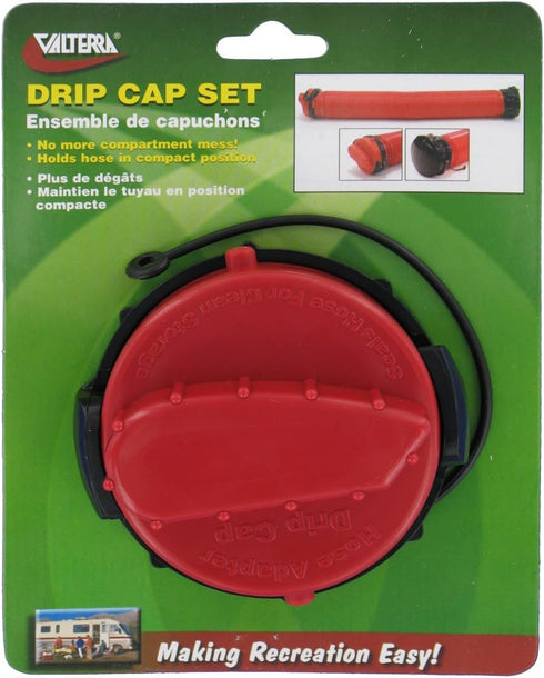 Valterra T1020-3VP Universal Drain Hose Bayonet Drip Cap Set - Red, Red and Black...