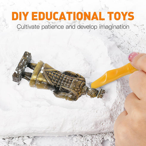 ibasenice 3 Sets Dinosaur Dig Tools Kit for Dino Fossils Educational Excavation Kits STEM Science Kits with Mini Hammer Chisel Brush Scraper for G...