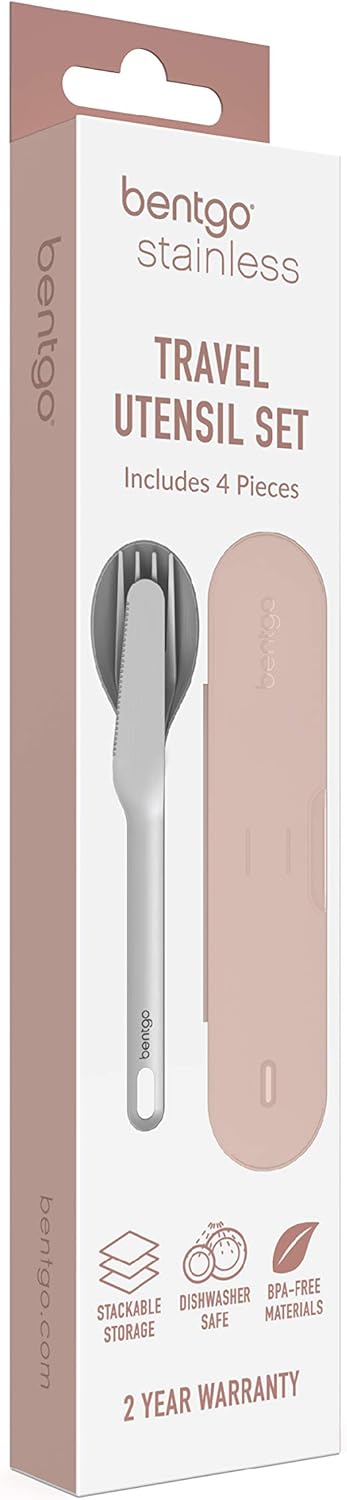 Bentgo® Stainless Travel Utensil Set - Reusable 3-Piece Silverware Set with Carrying Case, High-Grade Premium Steel, BPA-Free Case, Eco-Friendly -...