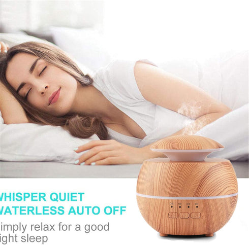Essential Oil Aroma Diffuser Humidifier, Natural Home Fragrance Diffuser with 7 LED Color Changing Light and Waterless Auto Off, Easy to Clean (Wo...