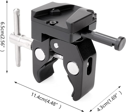 V-Mount Lock Battery Adapter with Clamp for Mounting to Light Stand Tripod....