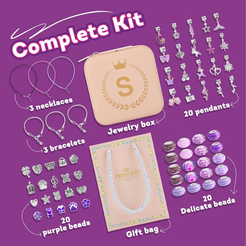 HAPTIME Charm Bracelet Making Kit, Jewelry Making Kit for Girls, DIY Necklace Kit with Initial Jewelry Box, Unicorns Crafts Arts Girls Toys Age 6-...