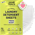 Zero Trace All Natural Laundry Detergent Sheets Eco Friendly - Laundry Soap Sheets - Travel Laundry Detergent with Fresh Scent (72 Loads 36 Sheets...