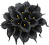Duovlo 20pcs Calla Lily Bridal Wedding Bouquet Lataex Real Touch Artificial Flower Home Party Decor (Black)...