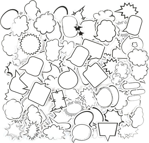 90 Pcs Thought Cloud Sticker Notes Talking Bubble Shaped Sticky Notes Dialog Box Paper Stickers Blank Sticker Labels Assorted Shape Paper Stickers...