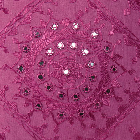 Eyes of India Embroidered Decorative Boho Throw Pillow Cover with Mirrors, Handmade Bohemian Accent Cushion Case for Sofa Couch Bedroom Living Roo...