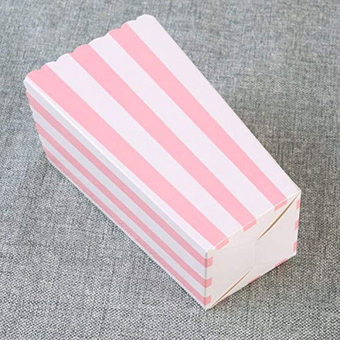 BinaryABC Popcorn Boxes,Stripe Pattern Decorative Dinnerware for Party,11.5 x 5CM,24pcs,Pink...