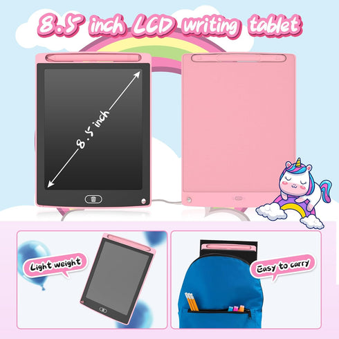 2 Pack LCD Writing Tablet 8.5inch with Bag - Colorful Screen Doodle Pad Drawing Board Learning Educational Toy - Gift for Kids 3-6 Years Old Girl ...