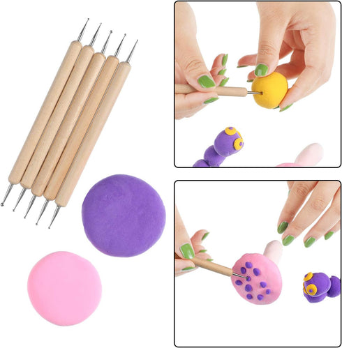 20 Pieces Snip Tip Applicator Tips for E6000 Craft Glue 3.7 oz Tubes, 5 Pieces Wooden Ball Stylus Dotting Tools Kit for Rock Painting Pottery Clay...