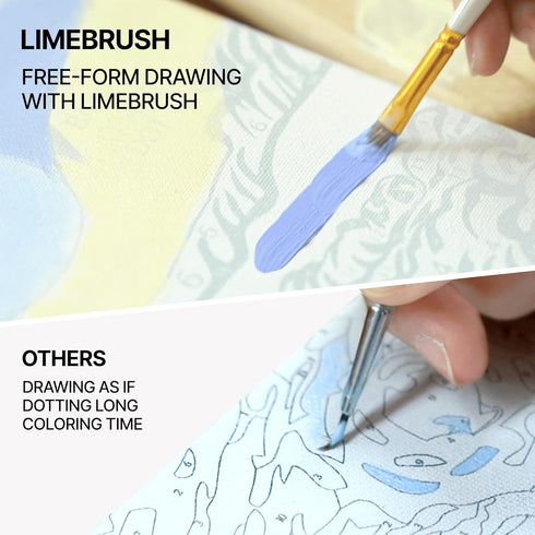 Limebrush DIY Paint by Numbers for Adults Beginner Set - Creative 11.5"x13.5" Unframed Rolled Canvas Adult Paint by Number Kit with Reusable Brush...