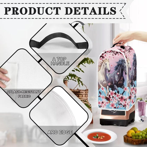 Flower Horse Blender Covers Washable Food Processor Covers Stand Mixer Appliance Cover Kitchen Appliance Cover Suitable for Coffee Machines Stand ...