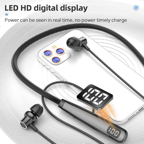 Wireless Waterproof Sports Earphones with 50 Hours of Playback time, Bluetooth Earphones with Microphone, in Ear Noise Reduction, Used for Gym Run...