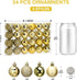 Aitsite 24ct Christmas Tree Ornaments Set 1.57 inches Mini Shatterproof Holiday Ornaments Balls for Christmas Decorations (Gold)...