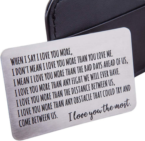 Fleure Esme Wallet Insert Card Gifts For Men Husband From Wife Girlfriend Boyfriend Birthday Gifts Metal Mini Love Note Valentine Wedding Gifts Fo...